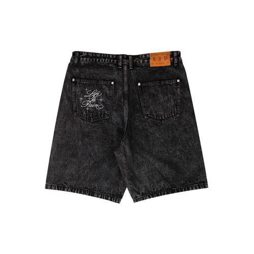 Life Is Pain Denim Shorts (Black)